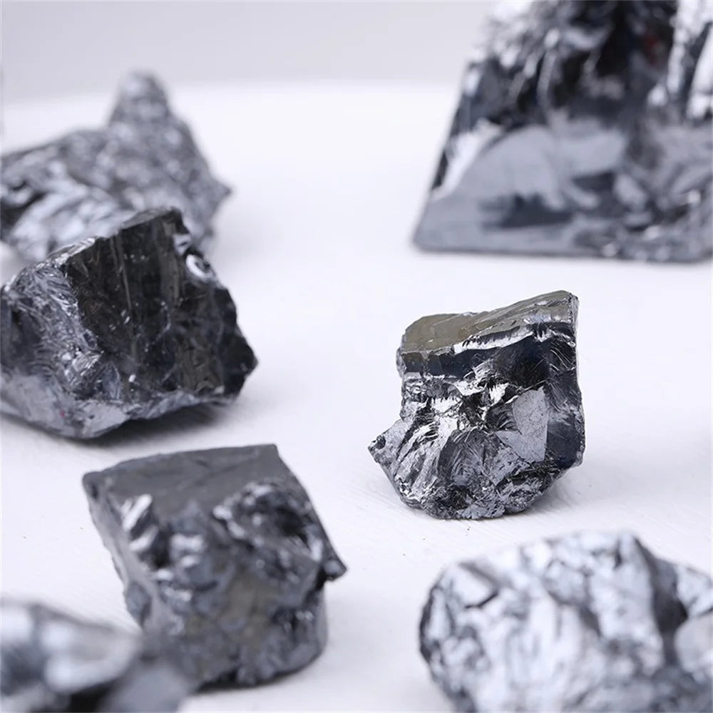 Natural Rough Raw Terahertz Stone Energy Stones Crystal Metallic Luster Mineral Specimen Garden Aquarium Healing Reiki Energy