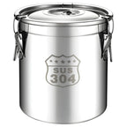6L 304 Stainless Steel Airtight Canister with Seal Lid Food Oil Sugar Milk Storage Bucket with Handles for Kitchen Restaurants