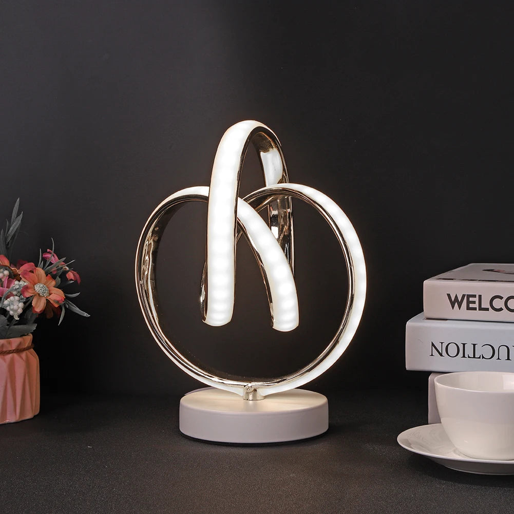 Modern Spiral LED Table Lamp Metal Bedroom Bedside Desk Lights Home Living Study Room Eye Protection Reading Night Lighting