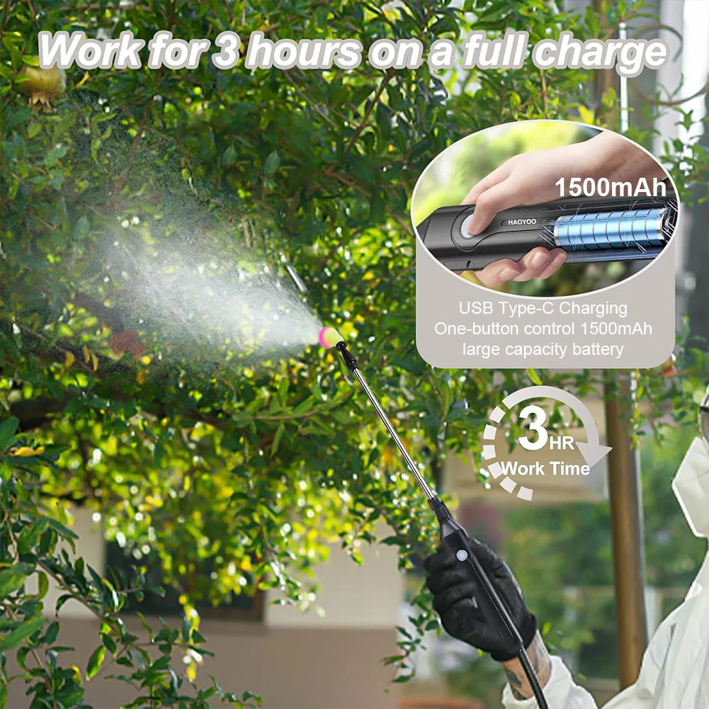 5L Shoulder Pesticide Sprayer Electric Backpack Sprayer USB Rechargeable Garden Water Sprayer Lawn Sprinkler for Glass Cleaning