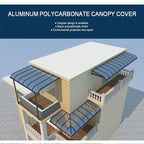Outdoor Aluminum Awning with Durable Polycarbonate Sheet – Ideal for Window or Door Shade, Rain & UV Protection All Year