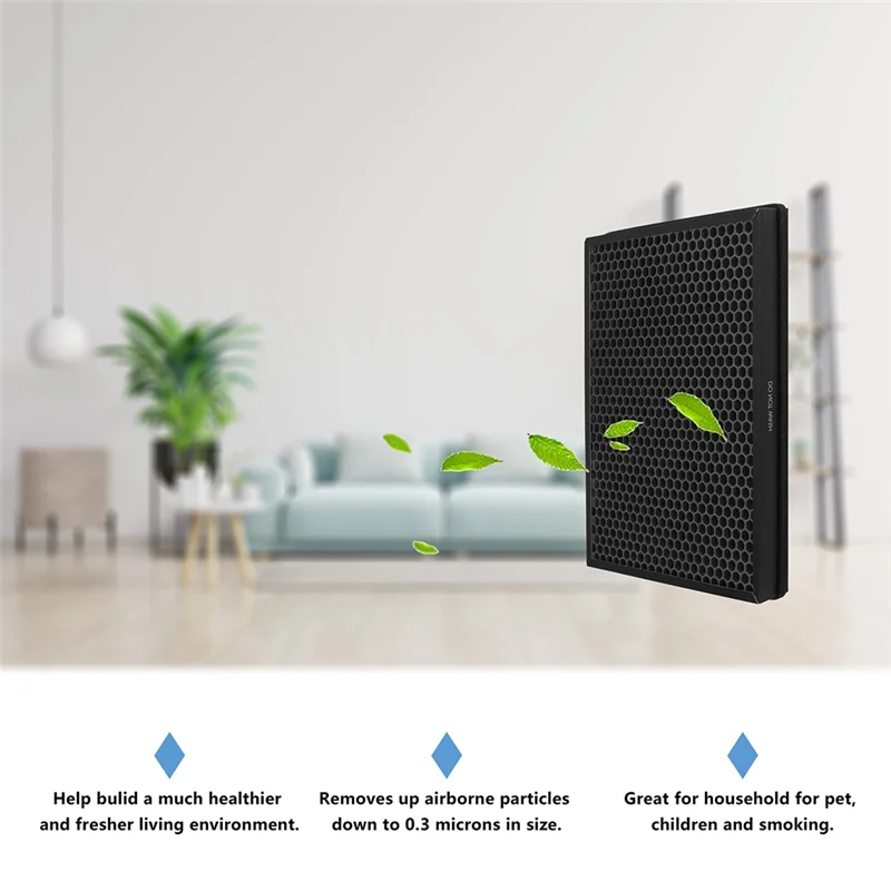 2PCS TTAP003 Replacement Filter for TaoTronics TT-AP003 Air Purifiers H13 Grade True HEPA and Activated Carbon Filter