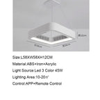 Modern Simple Smart App Ceiling Fan Lamp with LED Light Remote Control Invisible Silent Fan Light Bedroom Living Room Office Fan