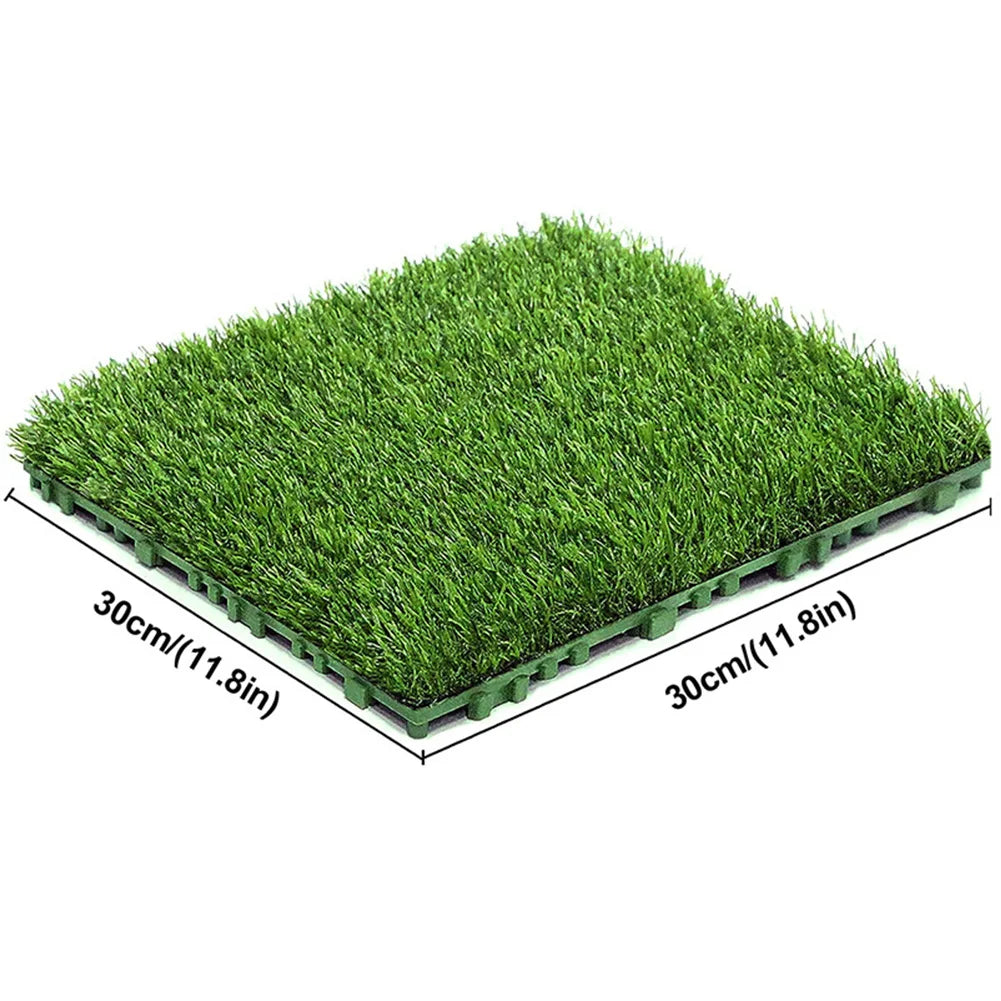 10-Pack Interlocking Artificial Grass Deck Tiles (12"x12")