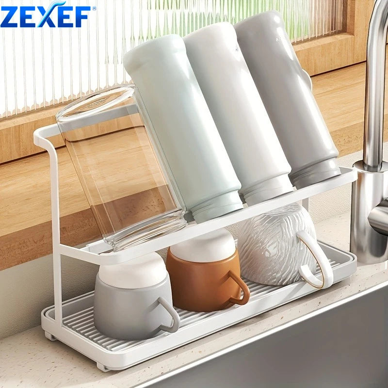 Coffee Cup Stand Metal Cup Rack Stand Multifunctional Storage Rack Rustproof Coffee Cup Drain Holder Kitchen Storage Rack