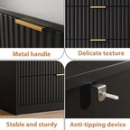 Black Dresser for Bedroom, 9 Drawer Double Dresser, Modern Chest of Drawers for Bedroom, Living Room, Entryway and Closet, 63" L