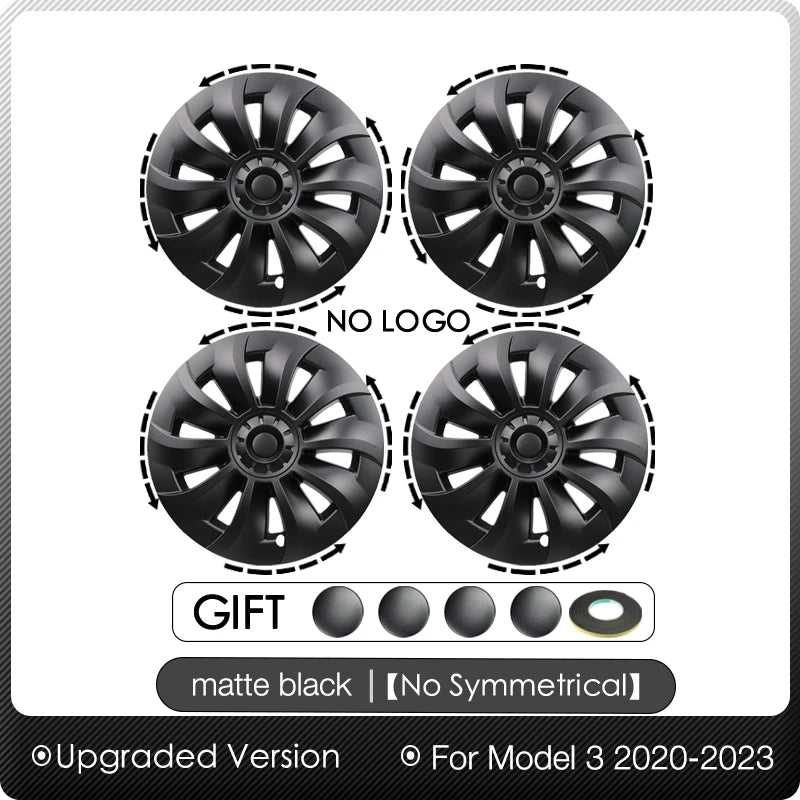 4PCS Hub Cap Performance Replacement Wheel Cap Rim Cover Hubcap Full Cover Accessories for Tesla Model 3 19 Inch 2020 2021 2023