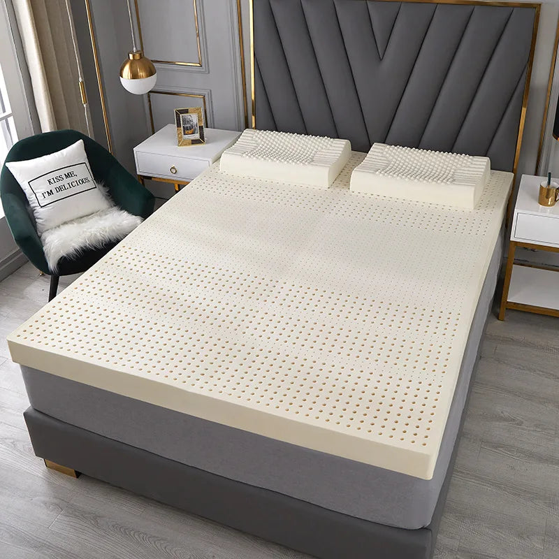 100% natural latex mattress with cover imported natural pure rubber mattress 1.8m bed 2.0m thickened home dormitory cushion mats
