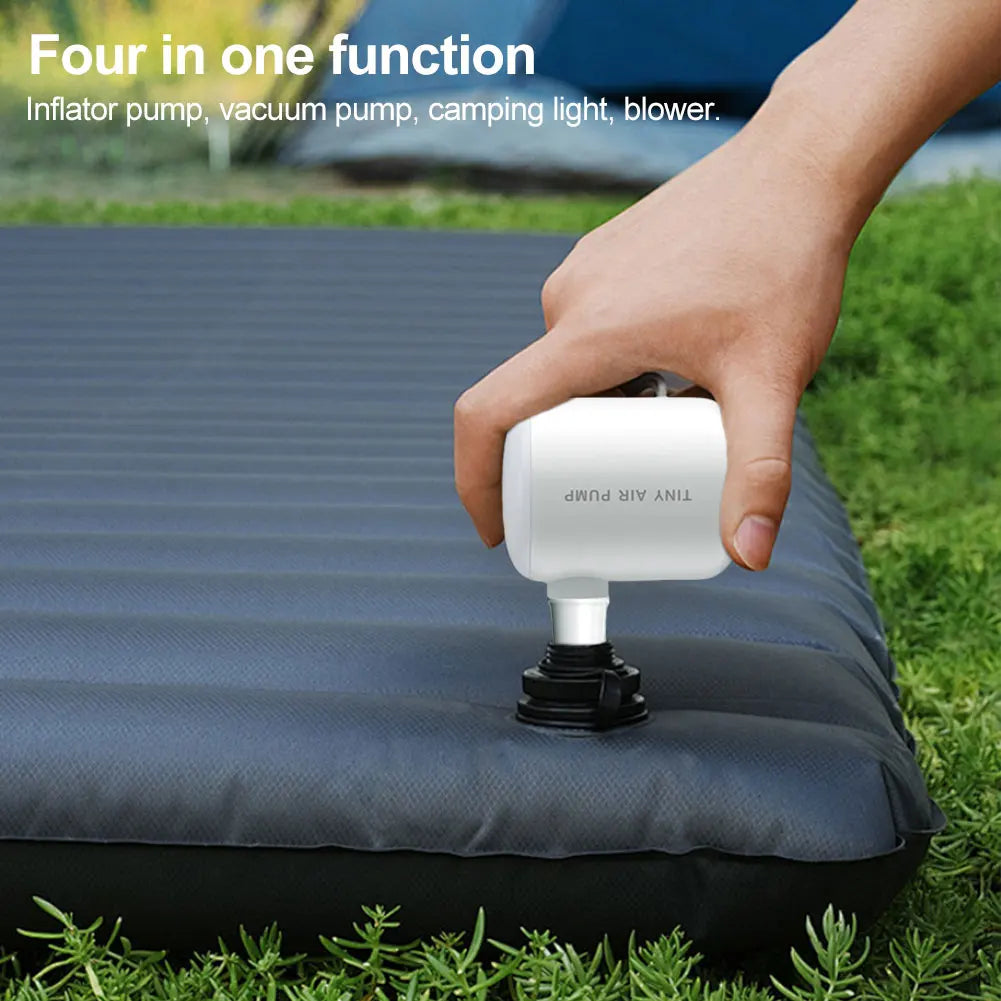 Camping Light Wireless Air Compressor 2200mAh Mini Air Inflator Pump 3 Lighting Modes Electric Air Pump for Air Mattresses Beds