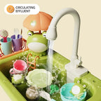 Kids Kitchen Sink Toys Electric Dishwasher Playing Toy With Running Water Pretend Play Food Fishing Toy Role Playing Girls Gifts