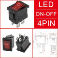 10/30/100Pcs KCD1 Snap-in Boat Rocker Switch Toggle Power SPST ON-OFF 2/3/4 Pin AC 250V 6A 125V 10A 2Pin Position Snap Switch