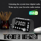 Digital Desktop Radio Alarm Clock Dual USB Charging Port LED Display DAB FM Broadcasting Radio with Antenna European