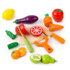Simulation Kitchen Pretend Toy Wooden Classic Game Montessori Educational Toy For Children Kids Gift Cutting Fruit Vegetable Set