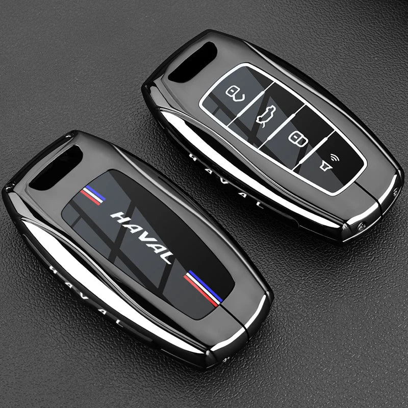 Leather Car Key Case Cover for Great Wall Haval H6 2024 H9 2024 H2 M6 Cool Dog Plus Owl Dragon MAX F7 F7X F7H H8 H3 Accessories