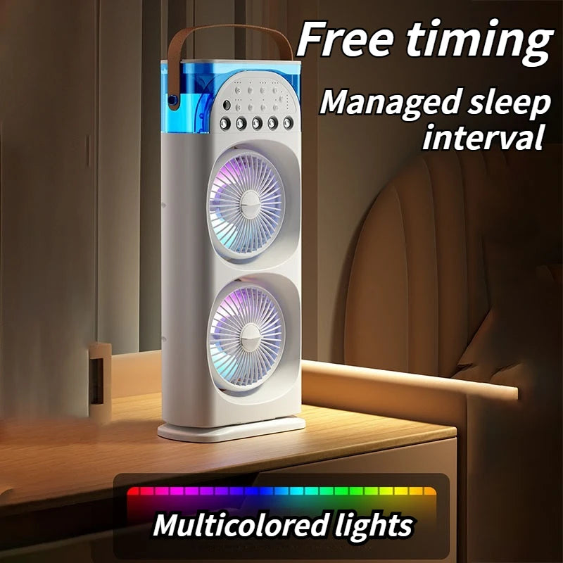 2025 5 Port Air Cooler Fan Oscillating Mist Fan with Aromatherapy, Col