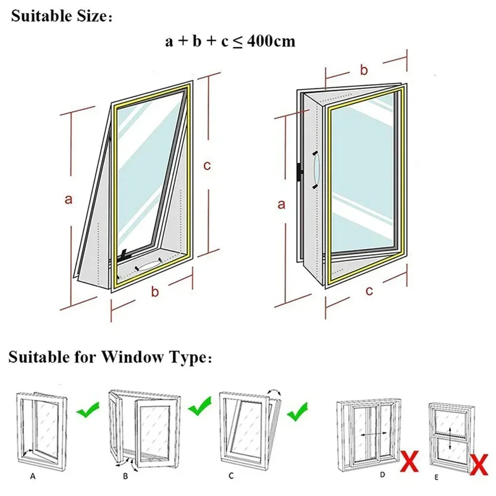 Window Seal for Portable Air Conditioner, 100% Sealing Effect AC Window Seal Vent Kit for AC Tumbler Dryer, Easy to Install