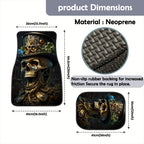 2/4PCS Gentleman Skull Pattern Car Floor Mats Water-absorbent Anti-slip Anti-fouling Mats for Car Front and Back Seat Carpets