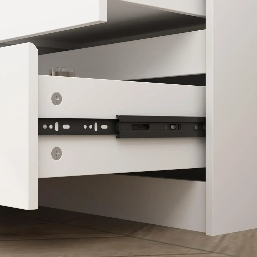 9 White Drawer Dressers, Modern Large Dresser for Bedroom Organize, Wooden Long Dresser with 9 Handle Free Drawers