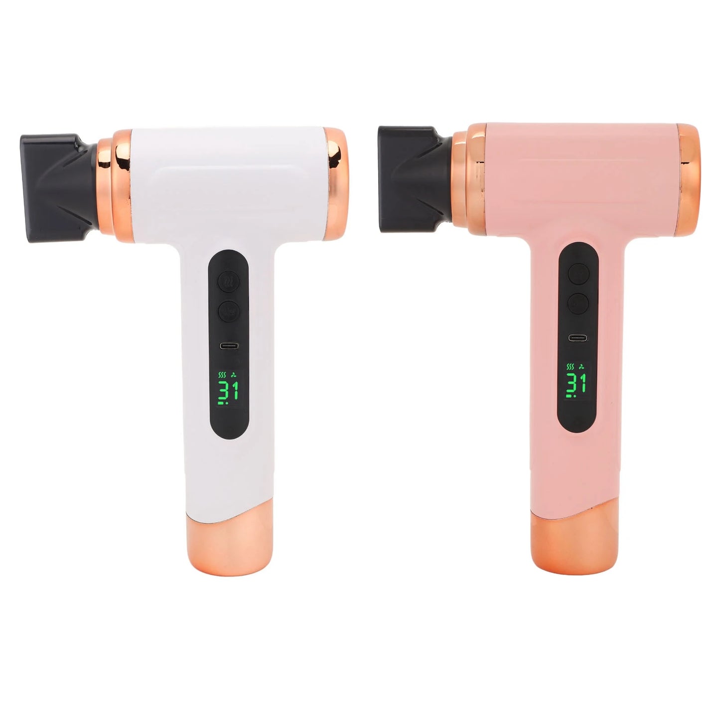 Hot and Cold Air Hair Dryer Multi Modes 15000mAh Lightweight Ergonomic Grip Cordless Hair Dryer 200W with Nozzle for Home