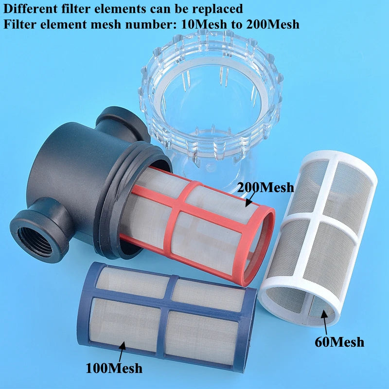 1/2" To 8~16mm Hose Filter Garden Agricultural Irrigation Domestic Water Bathroom Kitchen Impurity Strainer 10Mesh To 200 Mesh