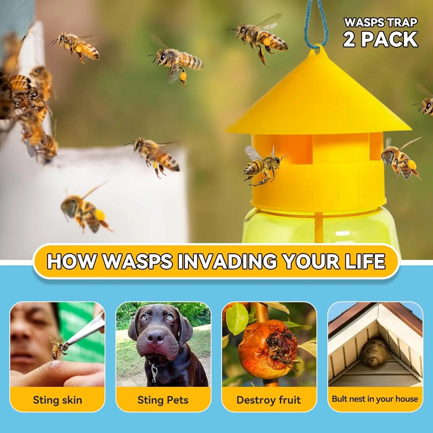 Reusable Fruit Fly Trap Killer Plastic Drosophila Mosquitoes Traps Bottle Garden Orchard Farm Insect Catcher Pest Control Tools