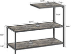 Melos coffee table, metal frame three-layer narrow edge table, sofa bedside table, with decorative ladder frame