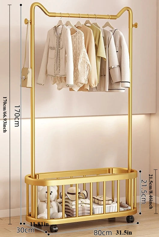 Household Clothes Hanger Floor-standing Bedroom Simple Clothes Hanger Clothes Rack Popular Coat Rack Clothes Hanger Storage