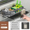 Aluminum Kitchen Sink Drain Rack Suction Cup Wall-mounted Ready-to-attach Kitchen Storage and Organization with Drain Tray