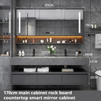 Light Luxury Panel Intelligent Bathroom Cabinet Meuble Rock Salle De Bain Wood Washbasin Double Basin Bathroom Cabinet Home