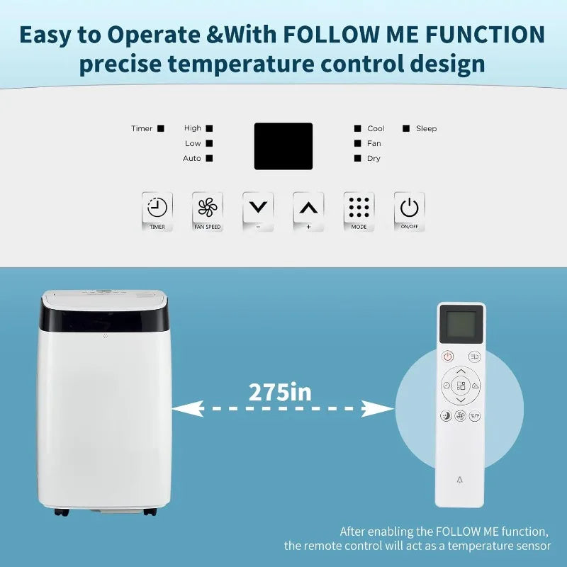 Jojoka Portable Air Conditioner with Remote Control, 10000 BTU Portabl