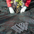 40PCS Garden Pegs U-shaped Ground Pegs Heavy Duty Metal Pins Spikes Ground Staple with 30pcs Buffer Washers for Securing Weed