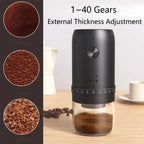 TINSOL 1800mAh Electric Coffee Bean Grinder 40 Speed External Adjustable Home Rechargeable Grinder Convenient Home Coffee Maker