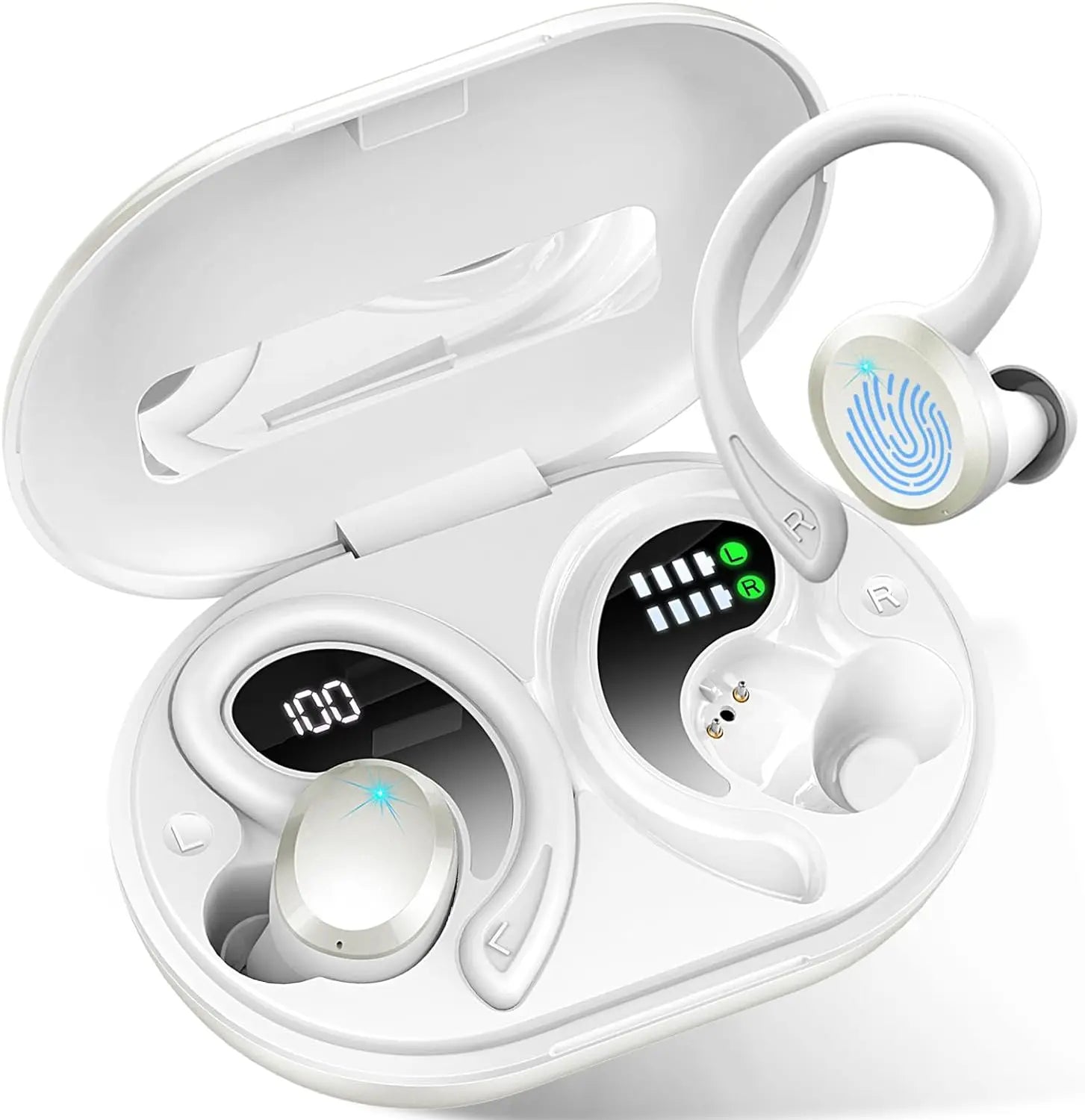 Wireless Earbuds, Bluetooth 5.3 Earbuds Stereo Bass, in-Ear Noise Cancelling Mic, Earphones IP7 Waterproof Sports, 40H Playback.