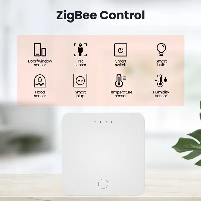 JSPTEC Tuya Multi-mode WiFi ZigBee 3.0 Bluetooth Mesh Gateway Hub Bridge Wireless and Wired Smart Life App Remote Control
