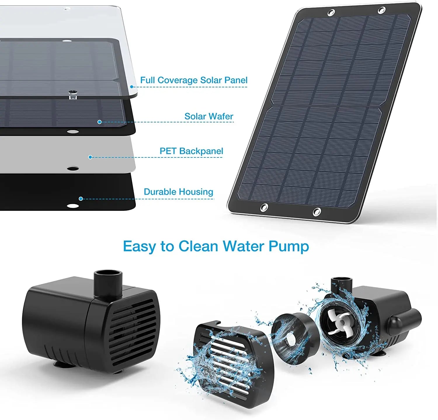 DIY 9W  Solar Water Fountain for Garden Decorate with Nozzles Water Pipe for Bird Bath Solar Powered Outdoor Fountain for Ponds
