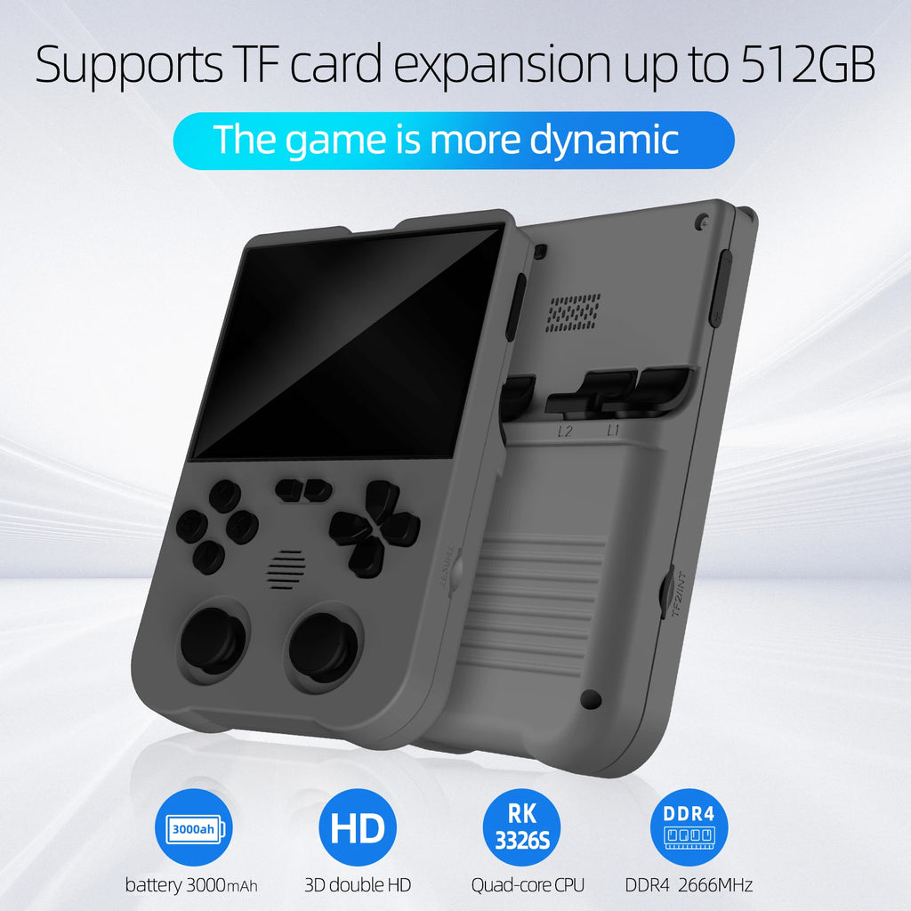 Ampown XU10 Handheld Game Console 3.5" IPS Screen 3000mAh Battery Linux System Built-in Retro Games Portable Video Game Console