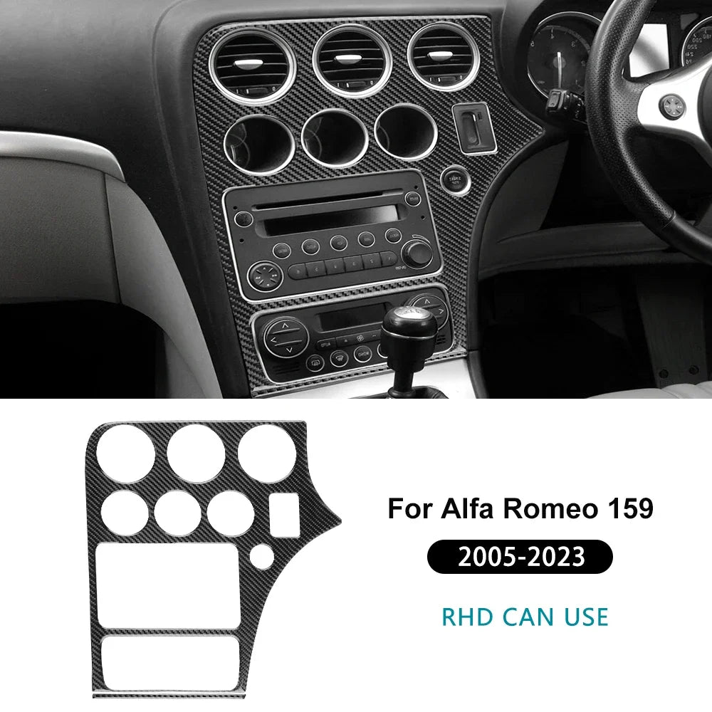 Real Soft Carbon Fiber Sticker For Alfa Romeo 159 2005-2018 2019 2020 2021 2022 2023 LHD RHD Car Center Console Panel Frame Trim