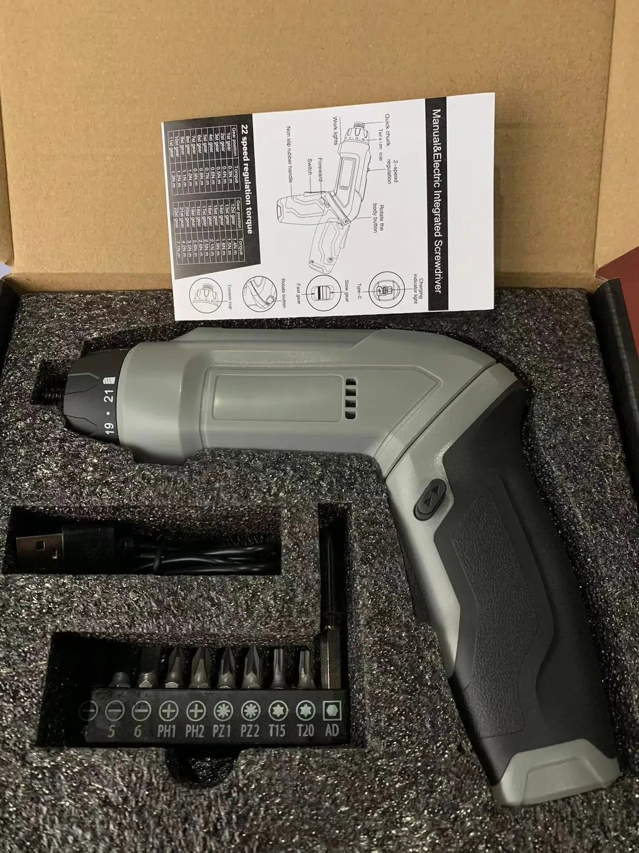 Maizhe 3.6V Electric Screwdriver Power Tools Set Household Maintenance Repair Impact Rechargeable Cordless Drill