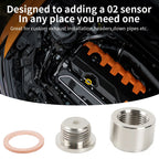O2 Sensor Bung O2 Sensor Adapter M18x1.5 Oxygen Sensor Nut Weld Bung Plug Stainless Steel Curve Notched Universal Auto Parts
