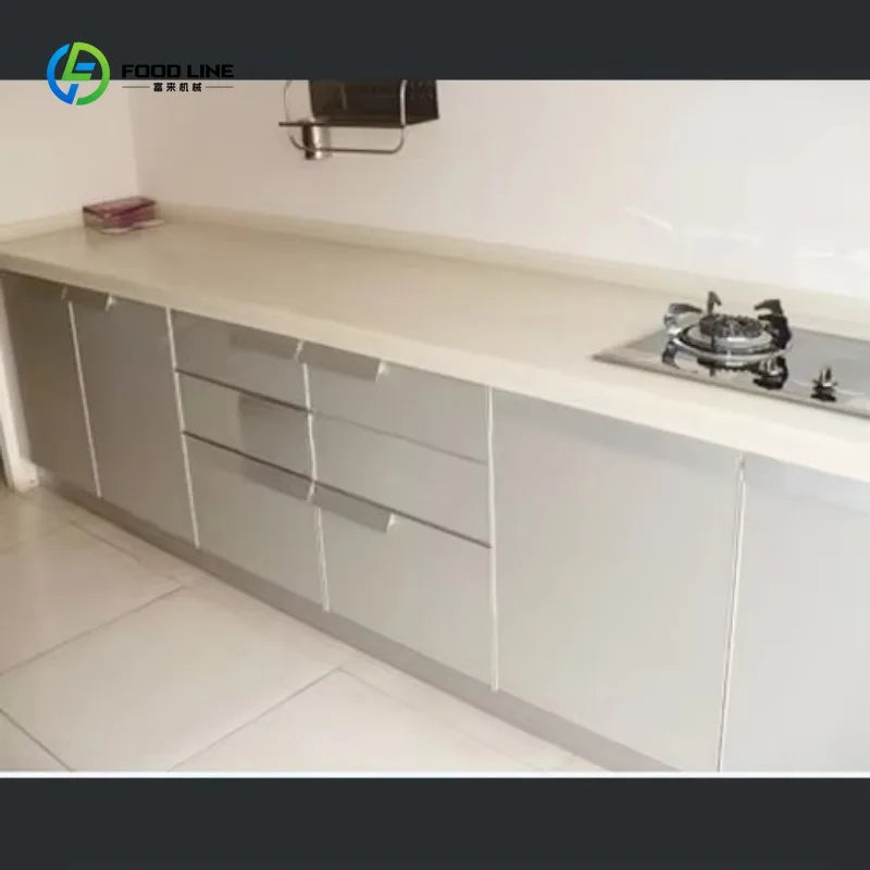 Customized Kitchen Cabinets with Drawers Shelves Waterproof for Home Commercial Restaurant Hotel Kitchen Renovation Decoration