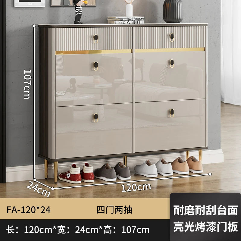 White Drawers Shelf Shoe Rack 3 Layers Narrow Save Space Shoe Cabinet Vertical Entrance Hall Meuble A Chaussures Home Furnitures