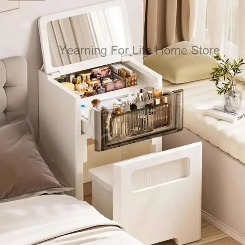 3 in 1 Vanity Dresser Desk with Mirror Small Make Up Vanity Set Makeup with Drawer Dressing Table for Bedroom Home Furniture