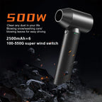 80000RPM Turbo Jet Fan Brushless Motor Handheld Duct Fan Wireless Air Gun 600g Thrust Violent Fan Electric Dryer For Car