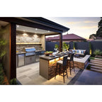 Outdoor Kitchen Cabinet Barbecue Worktop with Durable Stainless Steel Cabinet Door Includes Sink Hinge Drawer Slide Faucet