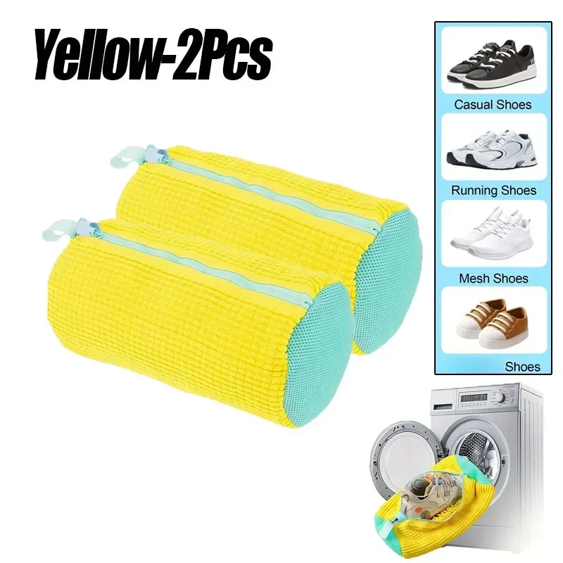 Machine Washable Shoe Washing & Drying Bag with Soft Fiber - Durable Polyester Laundry Protector for Shoes Adjustable Strap