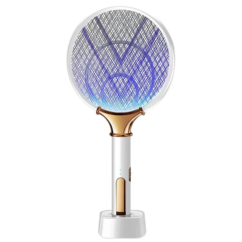 Mosquito Racket 2 In 1 USB Rechargeable Fly Zapper Swatter Lamp Seduction Trap Summer Night Baby Sleep Protect Tools
