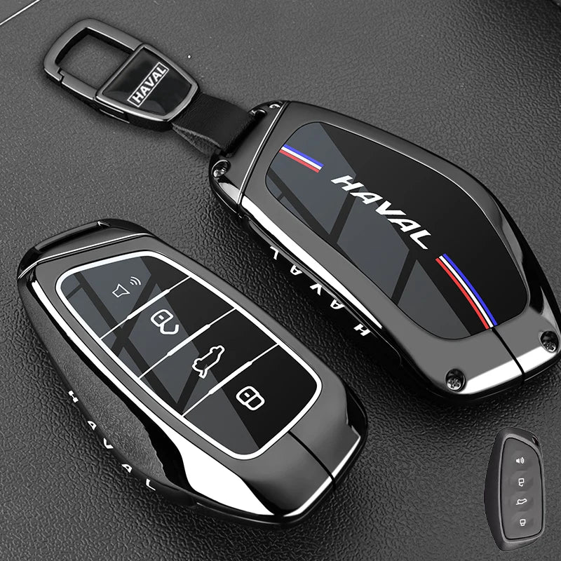 Leather Car Key Case Cover for Great Wall Haval H6 2024 H9 2024 H2 M6 Cool Dog Plus Owl Dragon MAX F7 F7X F7H H8 H3 Accessories
