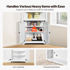 SucceBuy 32"/64"/68" Corner Storage Cabinet w/ Shelves Freestanding Corner Cabinet for Living Room Kitchen Laundry Room Bathroom