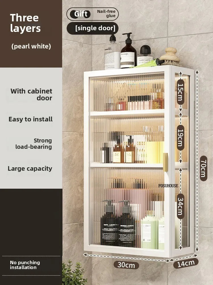 Japanese Acrylic Bathroom Cabinet Wall-mounted Mirror Box Transparent Bathroom Cabinets with Storage Rack Bathroom Furniture