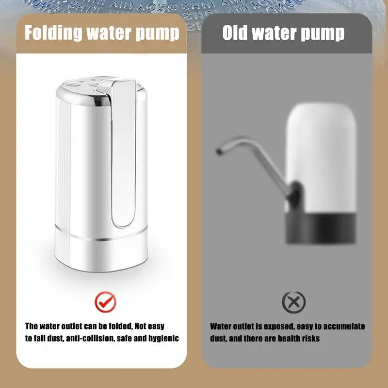 Foldable bottled water pump Rechargeable Multifunctional Drinking Water Pump Button Control Portable Electric Water Dispenser
